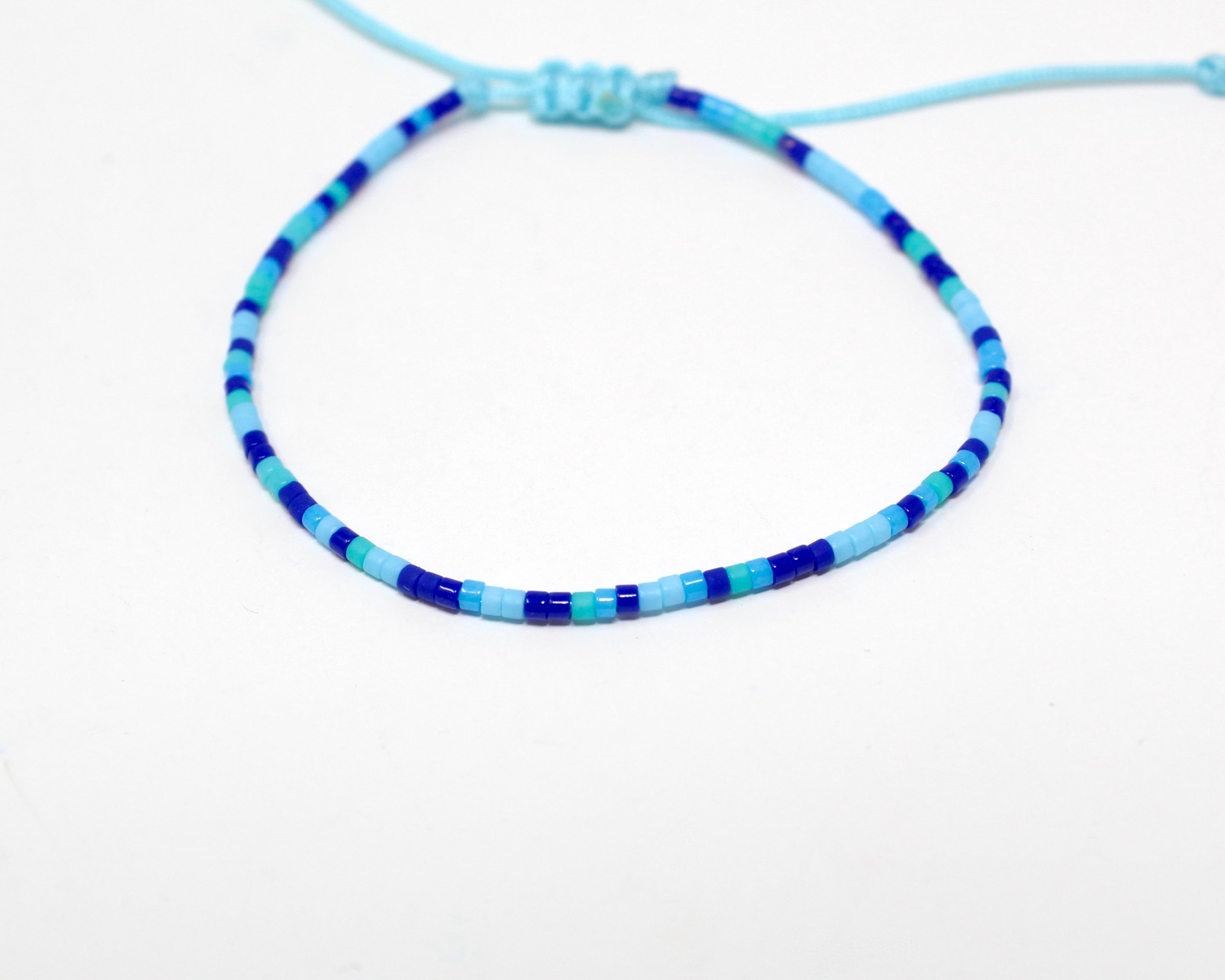 ZOCALO, bracelet de billes, bleu.