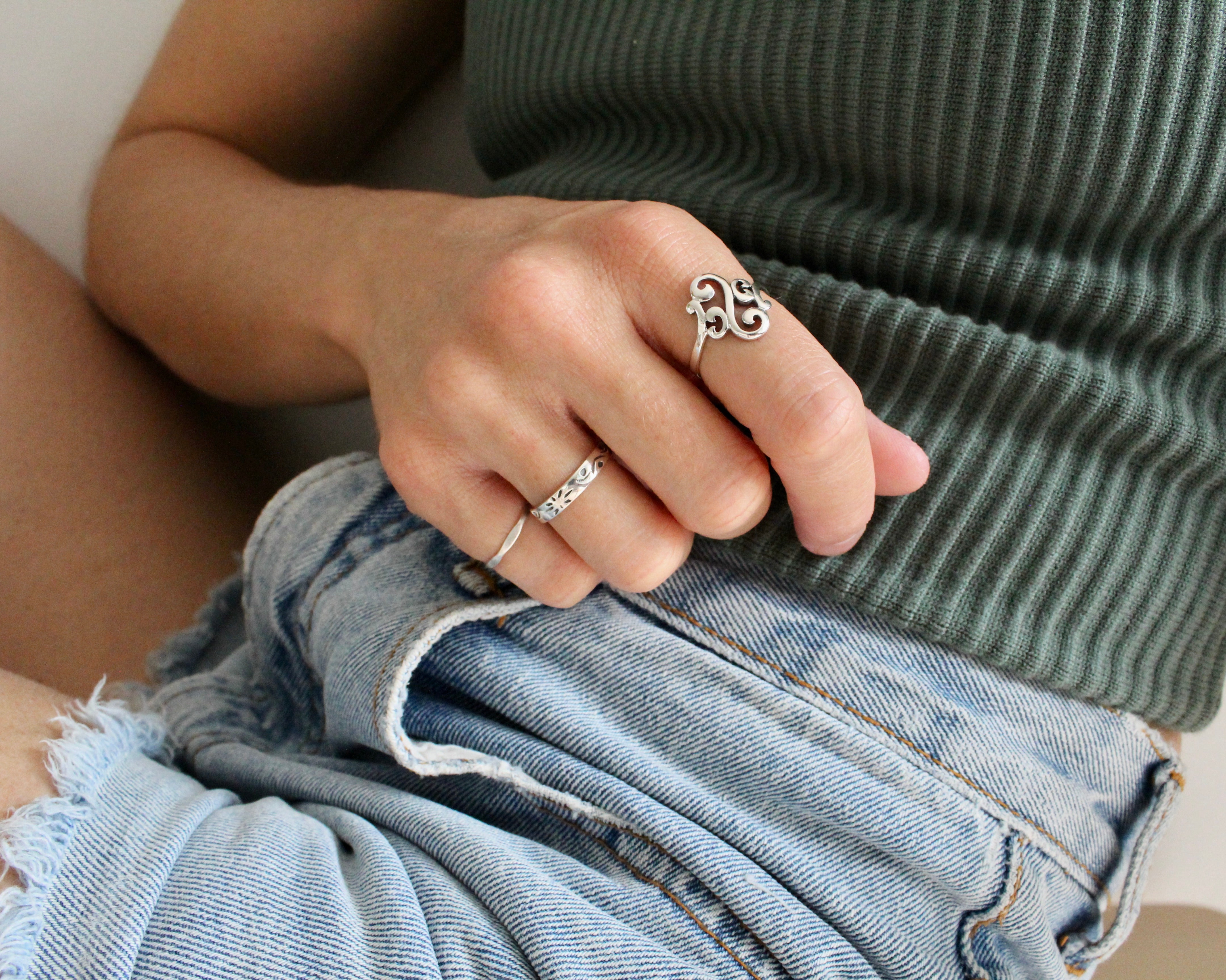 PÉTUNIA, bague argent sterling.