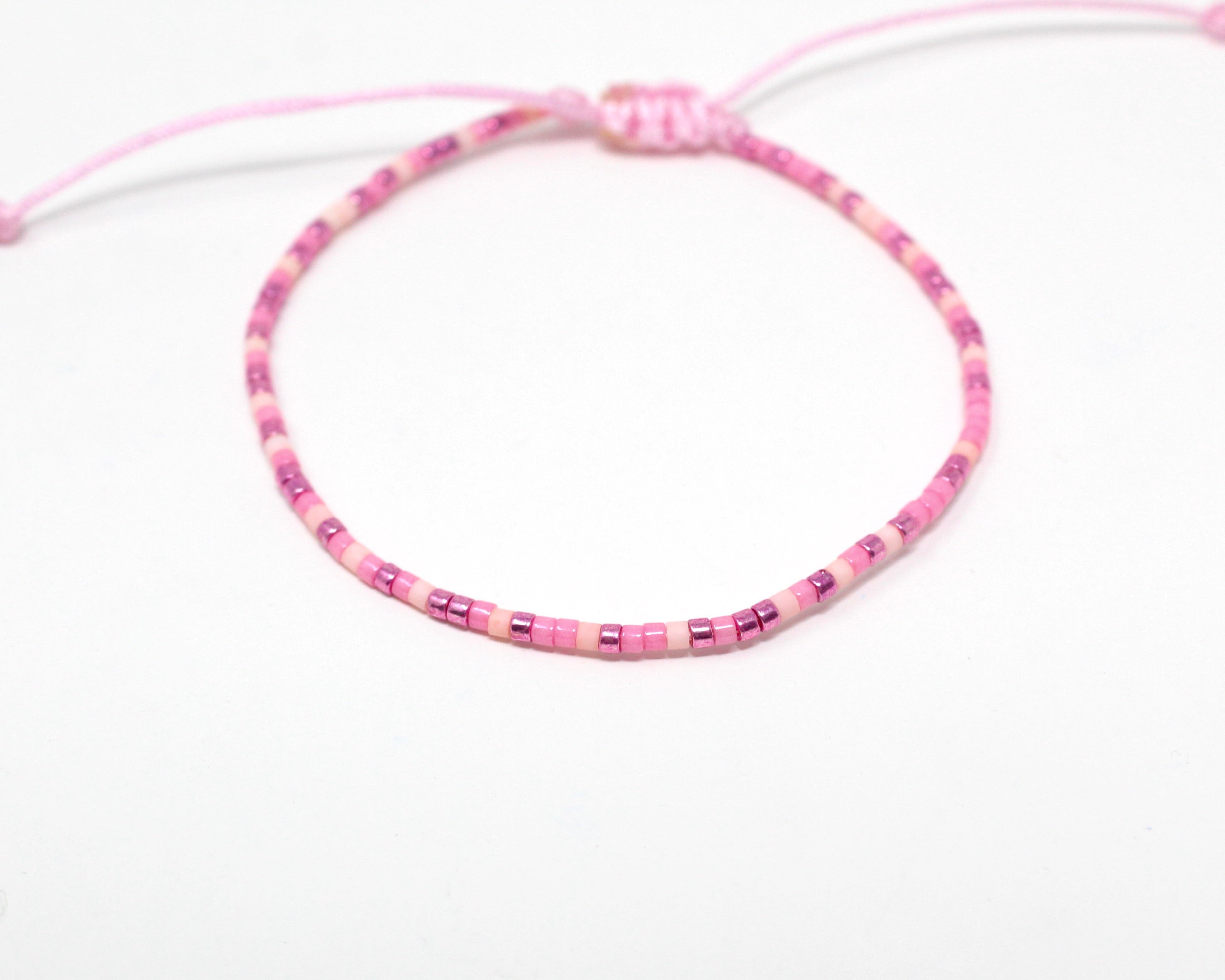 ZOCALO, bracelet de billes, rose.