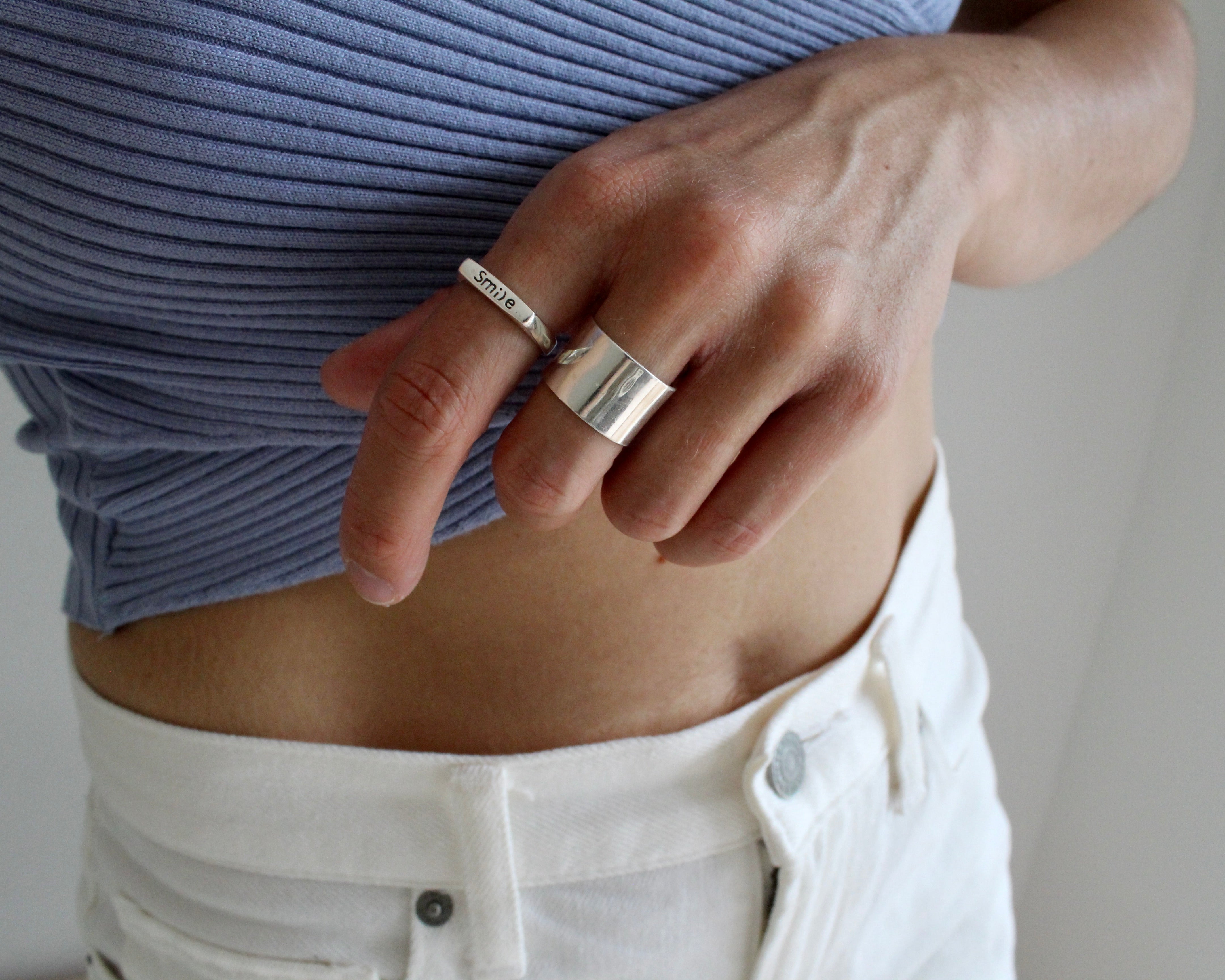 SMILE, bague argent sterling.